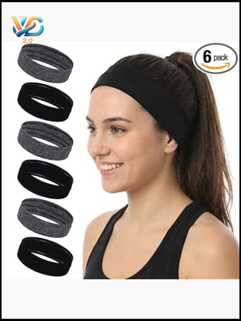 Non-Slip Sweat Headbands for Women, Workout Headbands with Grip, Moisture
